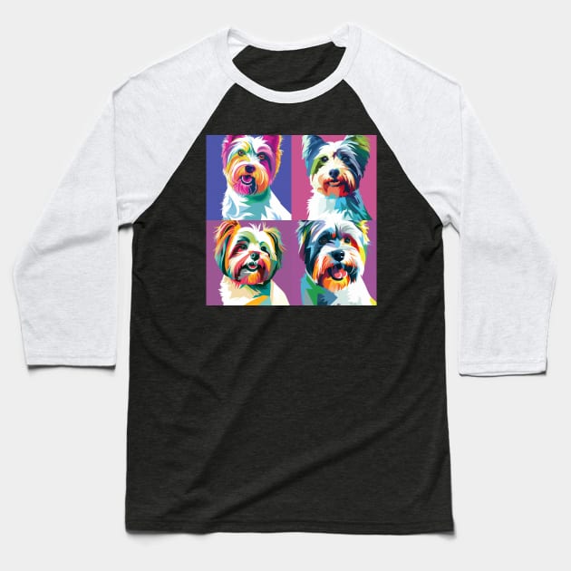 Biewer Terrier Pop Art - Dog Lover Gifts Baseball T-Shirt by PawPopArt